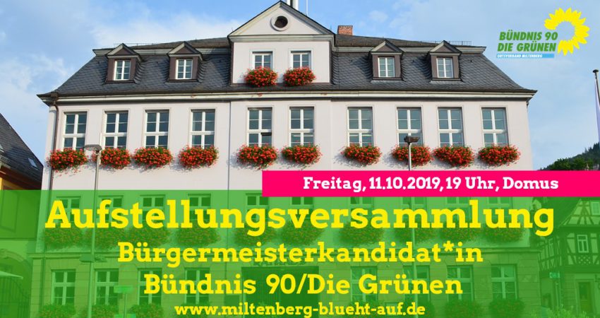 Plakat Aufstellungsversammlung BM Kandid. 2020