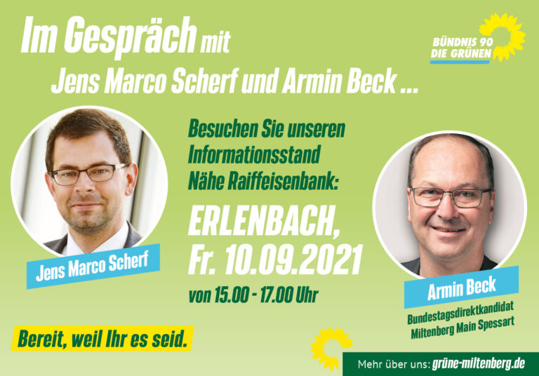 Infostand in Erlenbach mit Armin Beck und Jens Marco Scherf