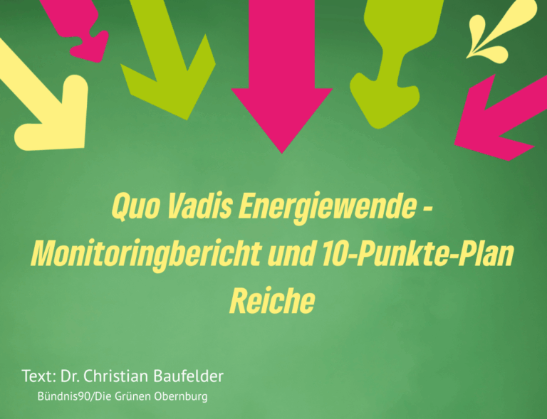 Quo Vadis Energiewende – Monitoringbericht und 10-Punkte-Plan Reiche